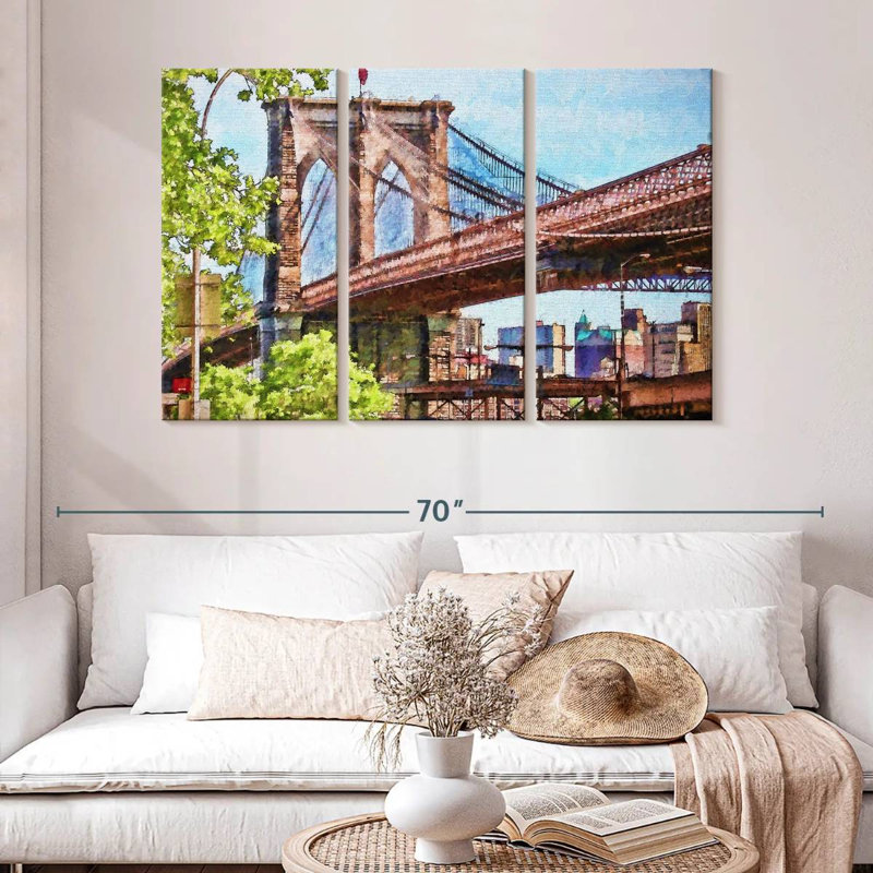 Nicci Brooklyn Bridge Calm Skyline, 32" H x 50" W