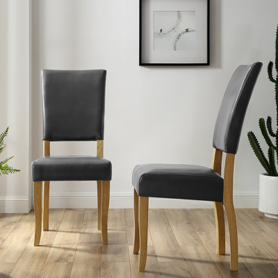 Chaise parsons en tissu d'ameublement gris anthracite Muril