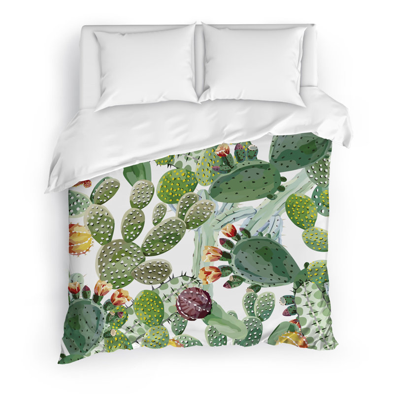 Cactus Polyester Twill Duvet Cover, King Duvet Cover + 2 Pillow Cases