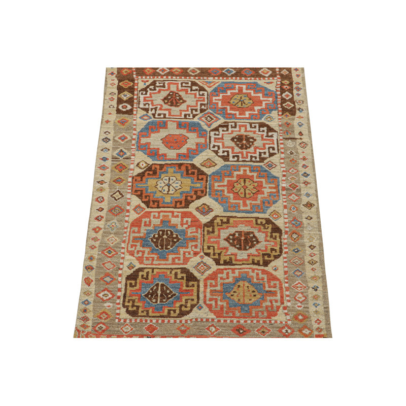Burano Hand Knotted Wool Geometric Area Rug, Runner 2'6" x 10'