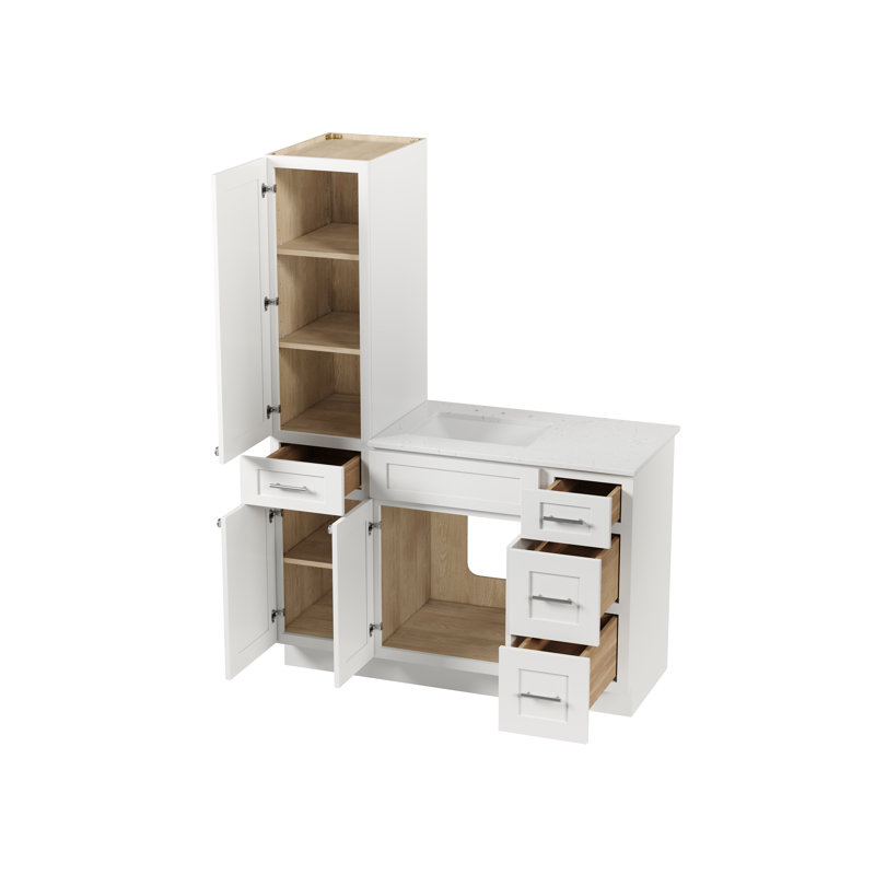 Ensemble de meuble-lavabo simple 51 po Disar, Blanc
