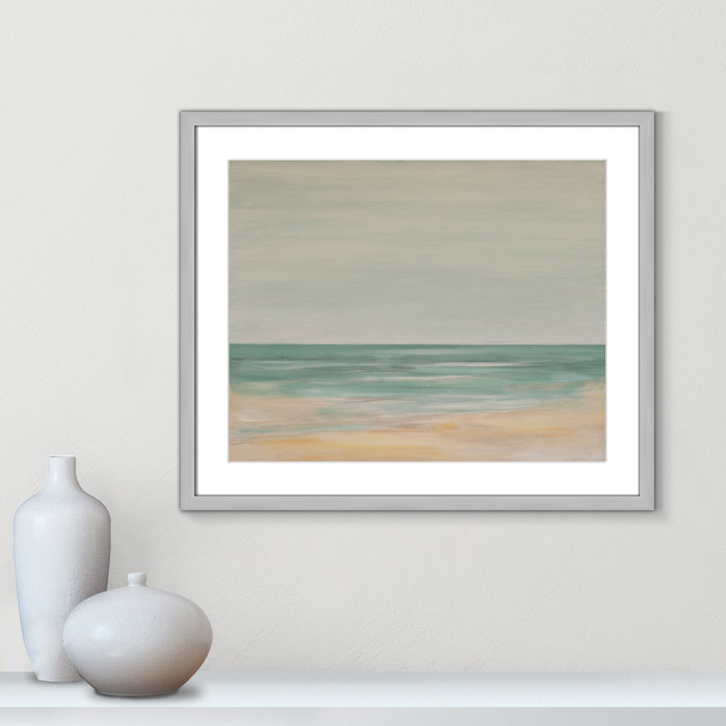 Horizon - impression de version paysage par S.H. Khân, L 25,5 po x H 21,5 po, Imprimé mat, Argenté mat