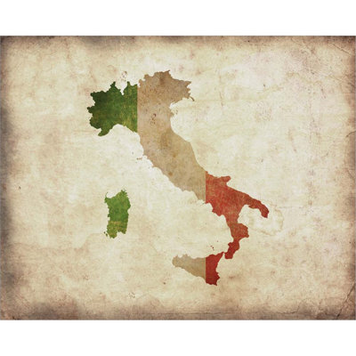 " Map With Flag Overlay Italy "