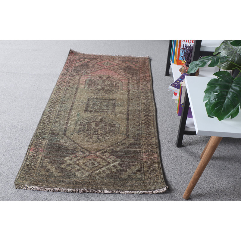 Handcrafted Turkish Anatolian Wool Rug Ideal for Living Room and Hallway with Bohemian Decor