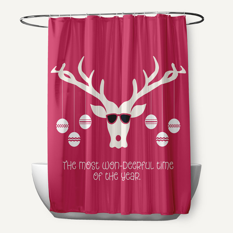 Rideau de douche Ireka par E by Design, Rose festif