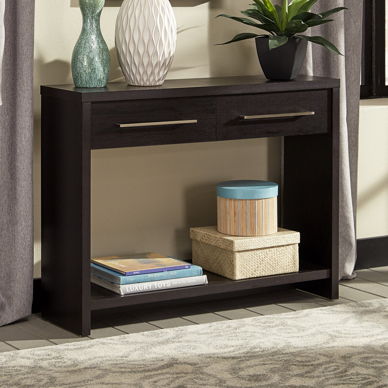 Hex 40" Console Table, Black Walnut