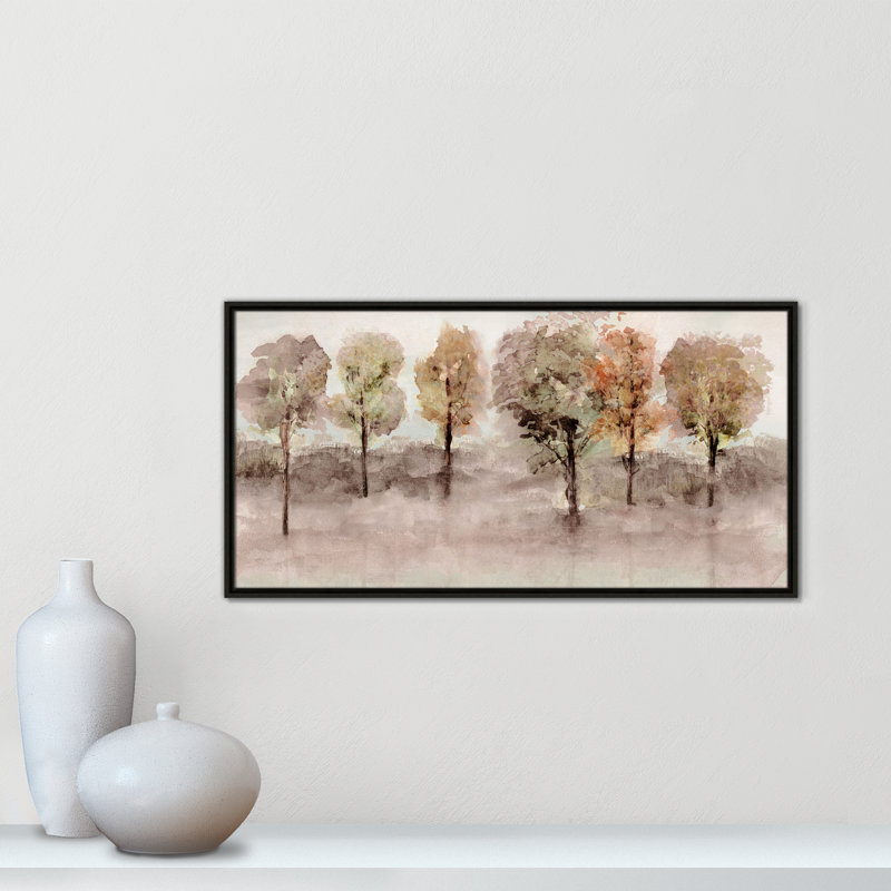 «Debruce Trees Print» par Val Rhodes, H 19,5 po x l 37,5 po, Espresso