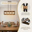 Luminaire suspendu rectangulaire de 31,6 pouces avec quatre ampoules, idéal pour les cuisines, les vestibules et les salles à manger