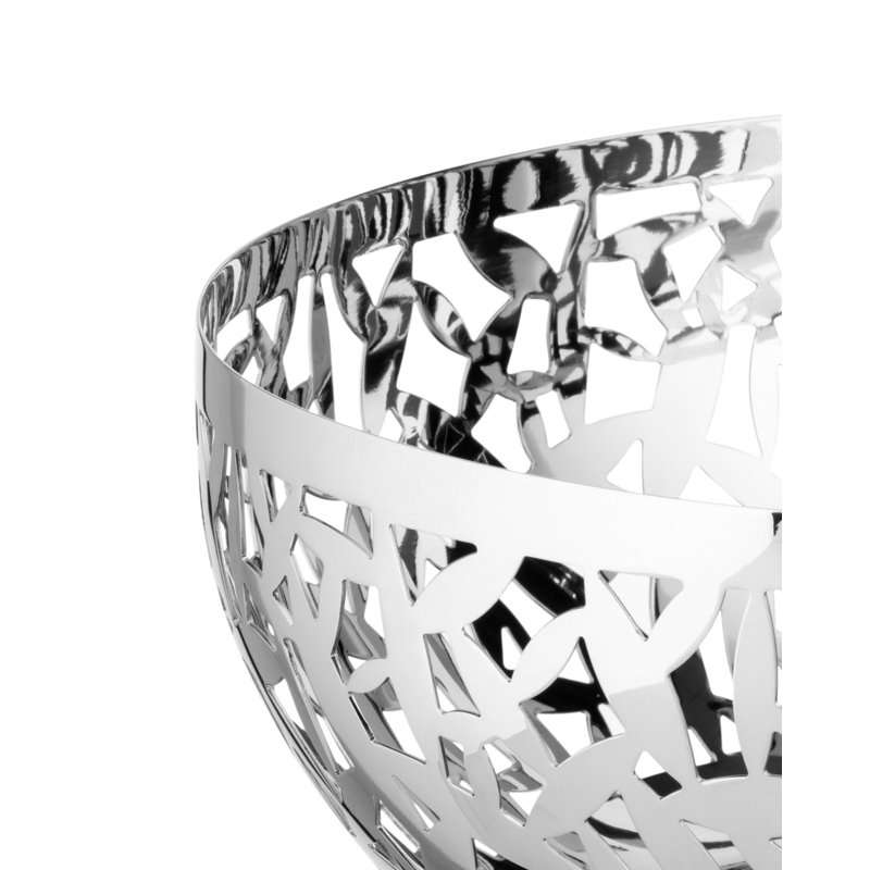 Cactus 11.5" Mirror Polished Stainless Steel Fruit Bowl