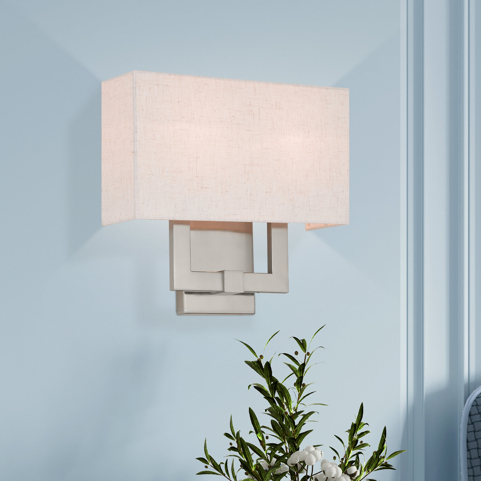 Flaire 2-Light Dimmable Flush Mount Sconce, Brushed Nickel