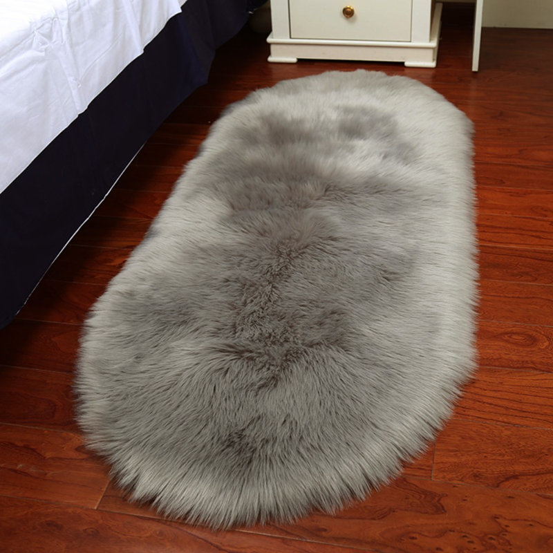 Oval Deacon Solid Colour Area Rug, Oval 60 x 120cm