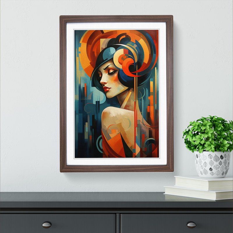 Single Picture Frame Print on Wood, 46cm H x 34cm W, Walnut Framed