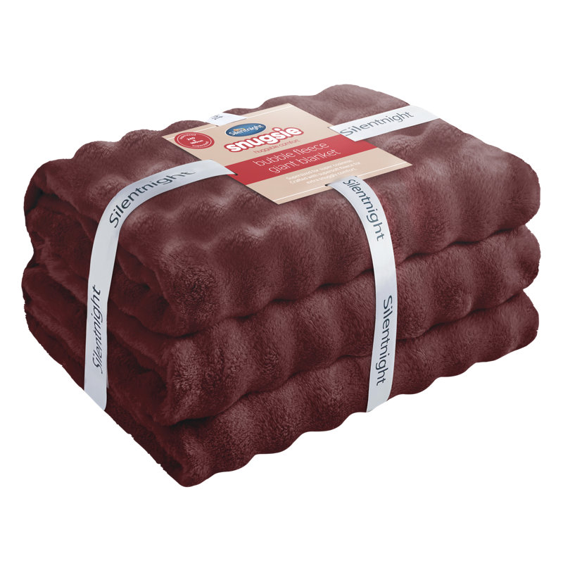 Silentnight Snugsie Giant Throw Bubble Soft Fleece, Purple