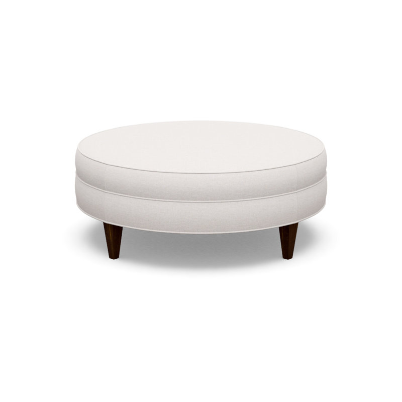 Ottoman Shop Round Ottoman, Walnut