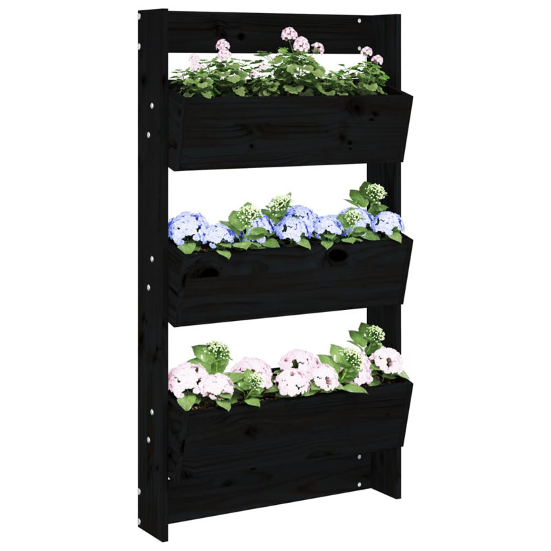 Philipston Wall Planter, 43.31" H x 23.62" W x 7.28" D, Black