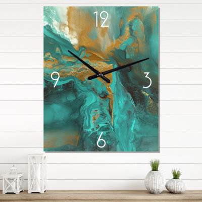 Whirling Waves I - Abstract Painting Very Large Wall Clocks