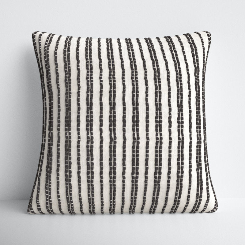 Coussin Amora, Blanc / noir, Vers le bas, 13 po x 20 po