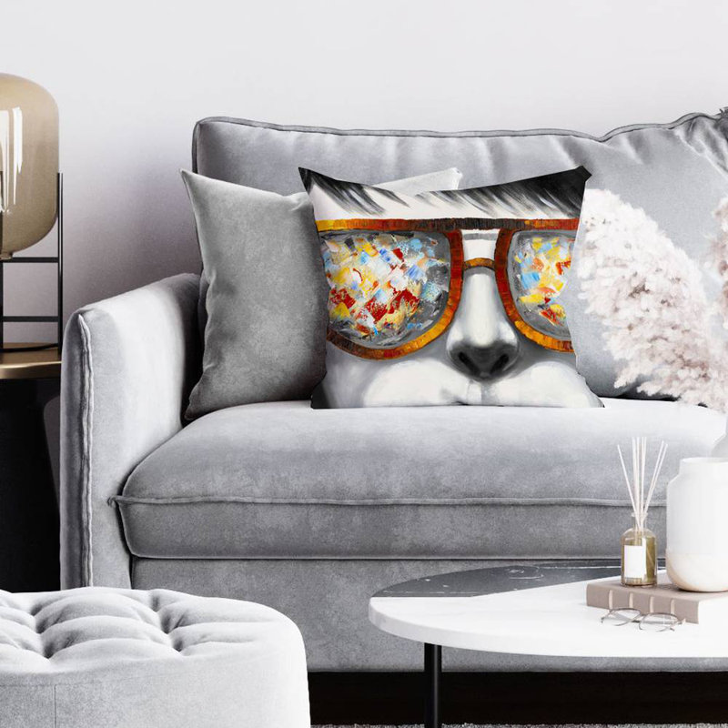 Colorful sunglasses - 16"x16" Throw pillow cover - Poly twill - Print on demand, 16" x 16", Pillow Cover Only - No Insert