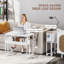 Bureau pliant, bureau d'ordinateur portable avec roulettes, blanc