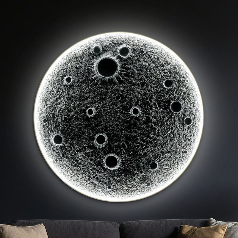 Dimmable Moon Wall Lights With Remote Control Plug-In Modern Led Lights,Lamps For Living Room And Bedrooms, 32in
