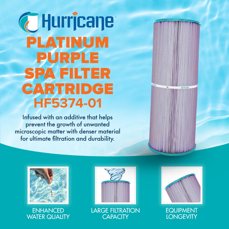 Hurricane Filters 2-Pack HF5374-01P Purple Spa Filter Cartridge Replacement