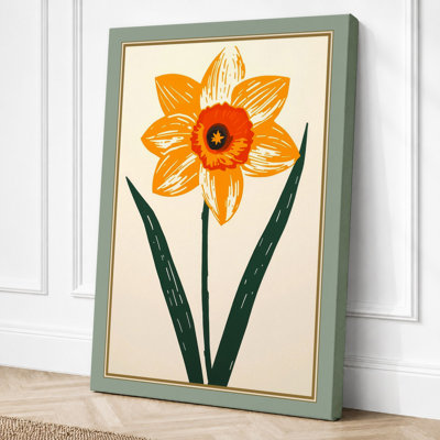 Daffodil Study Botanical - Wrapped Canvas
