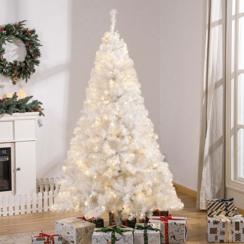 Sapin de Noël artificiel blanc 6 pi