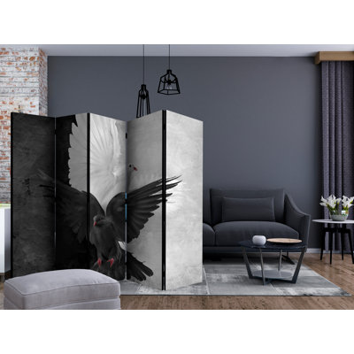 Hayots 225 cm W x 172 cm H 5 - Panel Solid Wood Folding Room Divider
