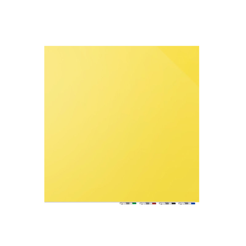 Tableau magnétique horizontal en verre Aria, H 48 po x l 48 po, Jaune