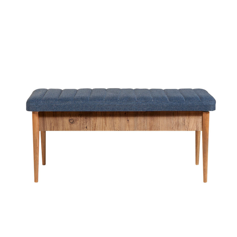 Banc rembourré Nalley, Brun / bleu foncé