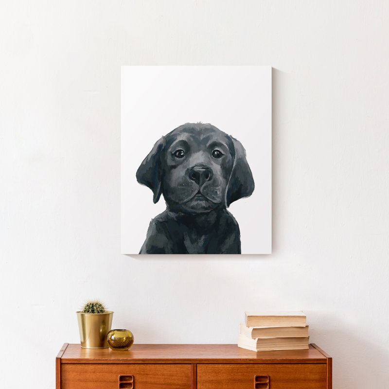 «Black Lab Puppy», reproduction sur toile, H 20 po x l 16 po