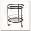Chariot-bar rond avec tablettes en verre trempé et accents dorés-1598944483