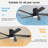 48" 5 Solid Wood Blades Indoor Ceiling Fan With Light Kit And Remote-458786187-437134178