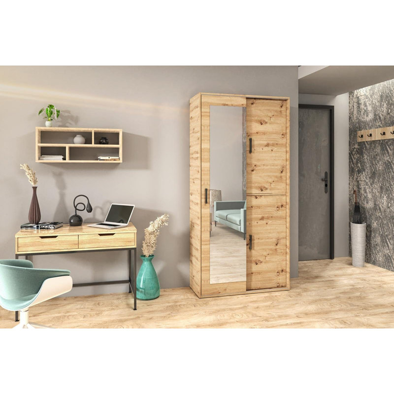 Arawn 2 Door Sliding Wardrobe, Brown