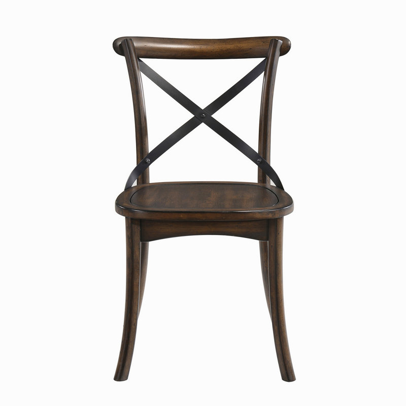 Chaise d'appoint avec dossier en forme de X (ensemble de 2)