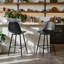 Swivel Upholstered Counter Stool with Metal Frame