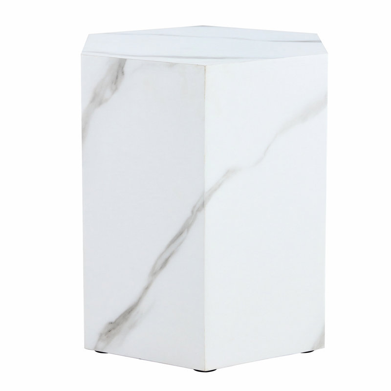 Hexagonal Coffee Table, White, 19.7" H x 15.7" W x 18" D