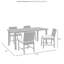 Ensemble de salle à manger rectangulaire avec coussins 67,5 po pour 4 personnes Lillebonne