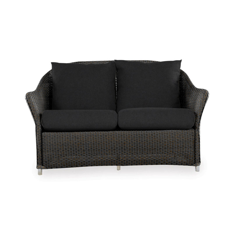 Weekend Retreat Outdoor 2 - Seat Loveseat, Canvas Black Sunbrella® Canvas, Mink