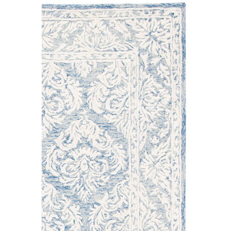 Elsun Hand Tufted Wool And Cotton With Latex Damask Rug, Runner 2'3" x 9'