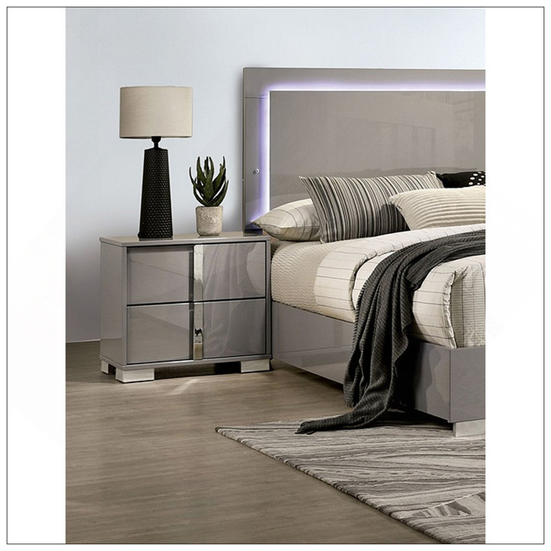 Table de chevet contemporaine classique 1pc, Taupe