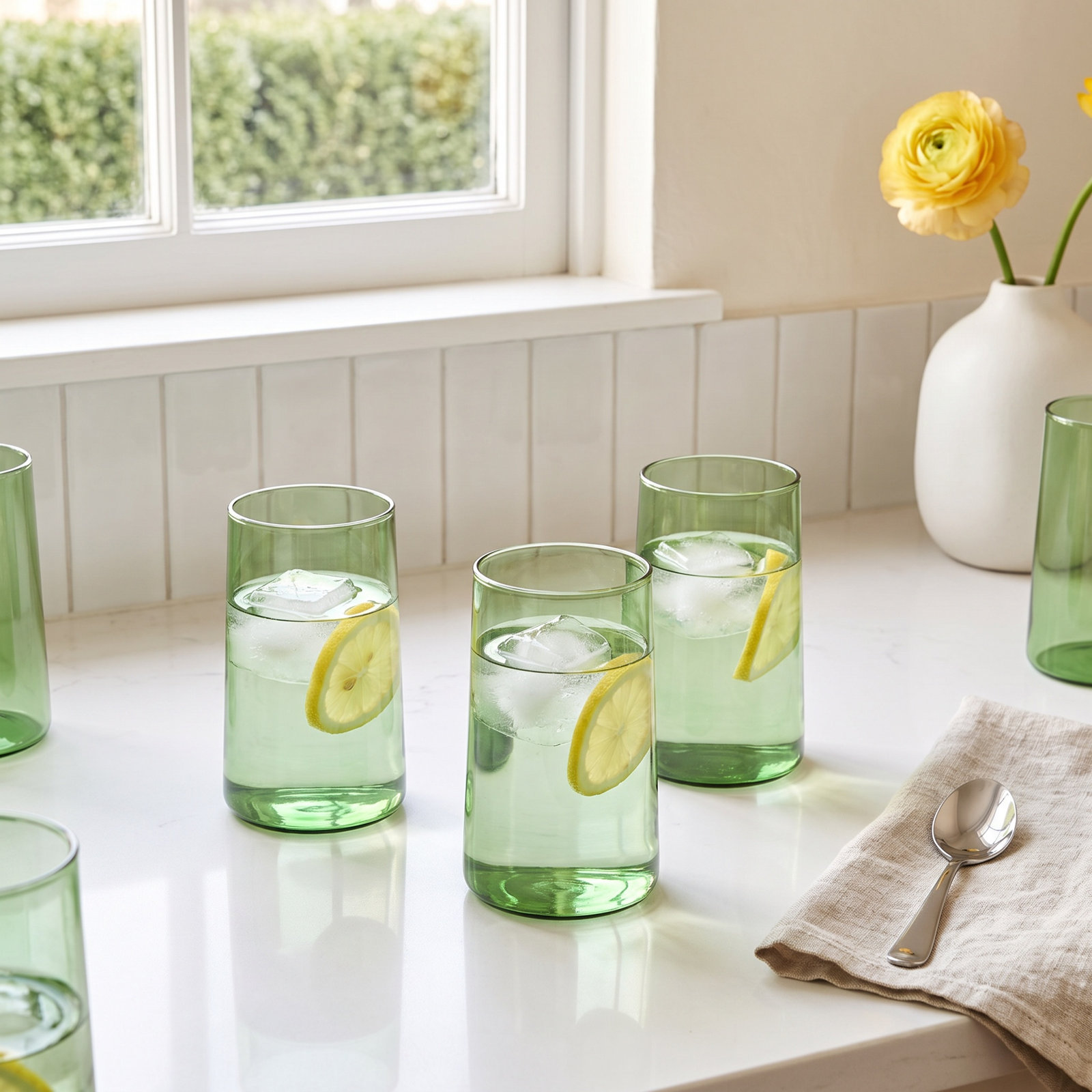 Bruce Highball Glasses, Fern Green
