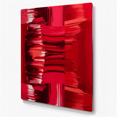 Abstract Color Field 18 Red Metal Wall Art