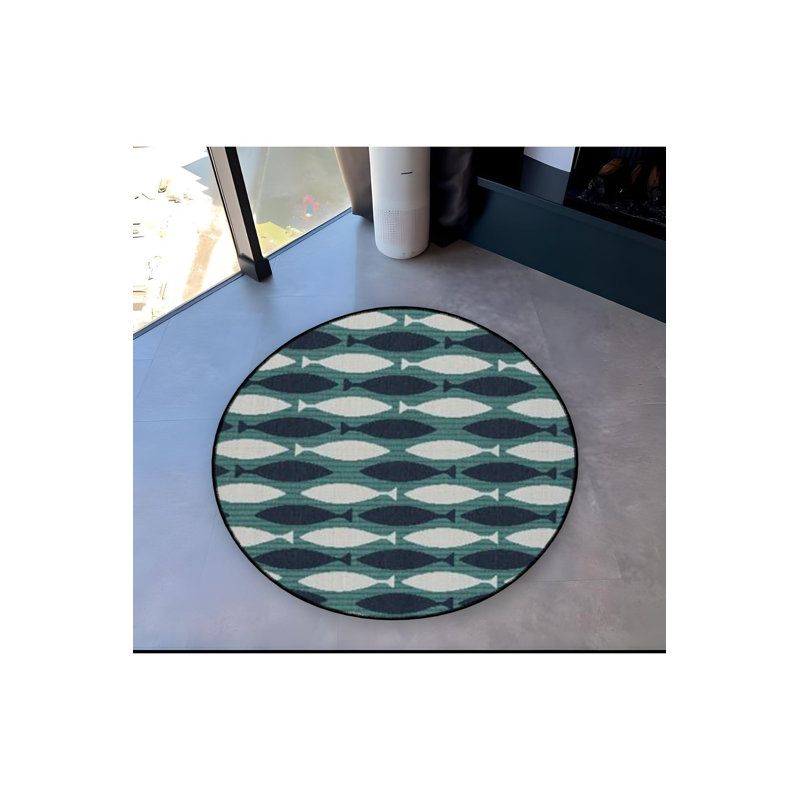 Tapis rond lavable à la machine, Sous-tapis rond 3 pi 11 po inclus