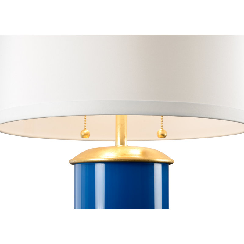 Savannah Glass Table Lamp, Naples Blue/Gold