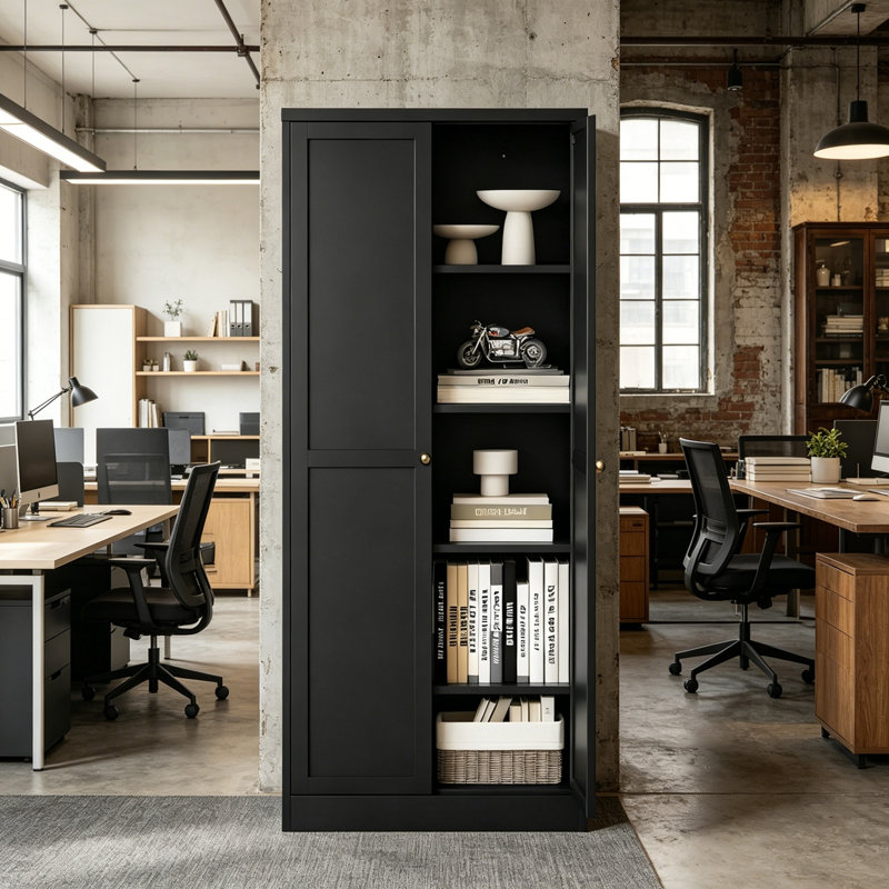 Armoire en métal avec 5 tablettes réglables