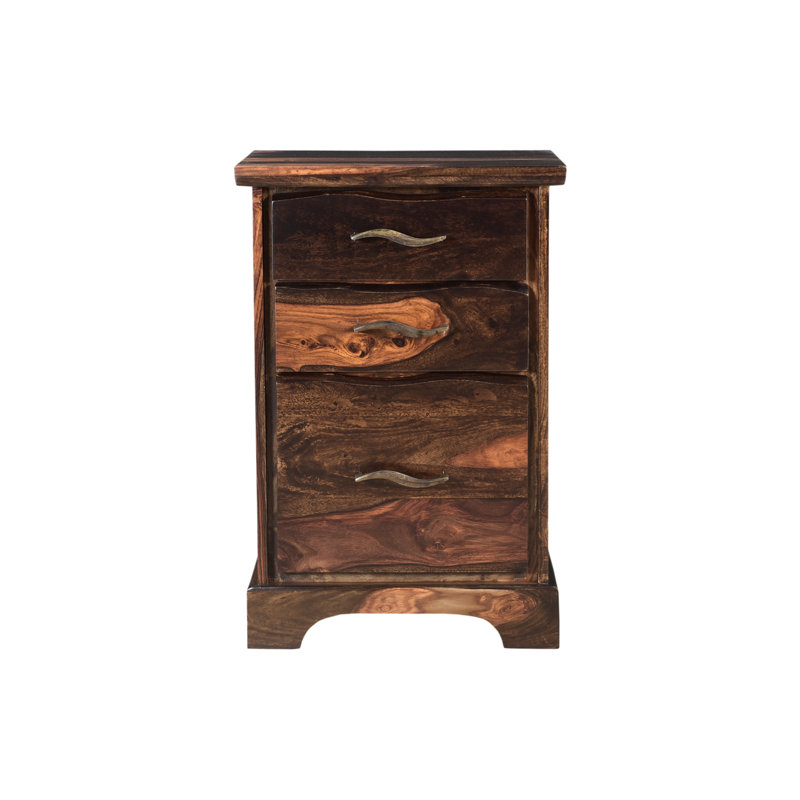 Chaliyah 20'' Wide 3 -Drawer Solid Wood File Cabinet, Walnut