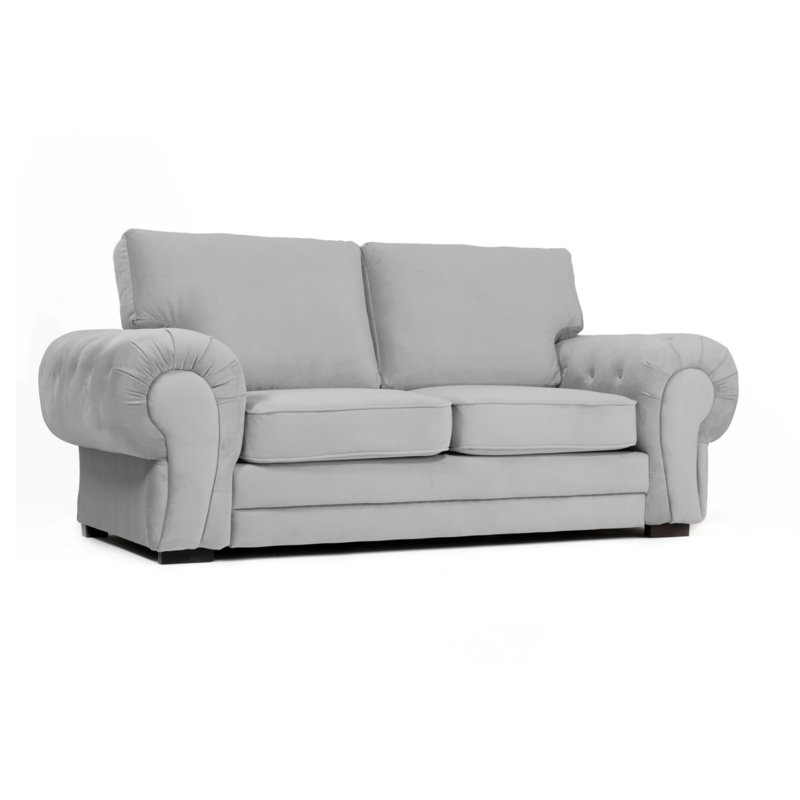Fonda 2 Seater Velvet Sofa, Silver
