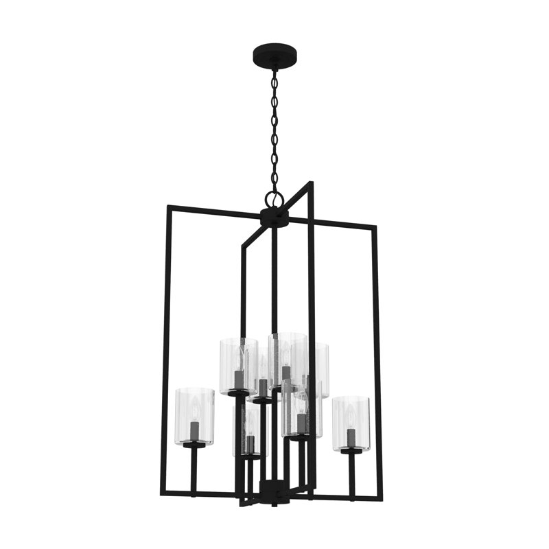 Kerrison 8 - Light Geometric Large Foyer Pendant, Black