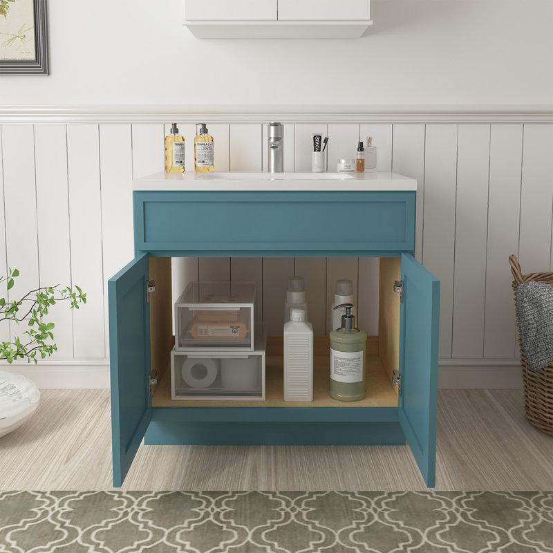 33'' Single Bathroom Vanity Base Only, Teal